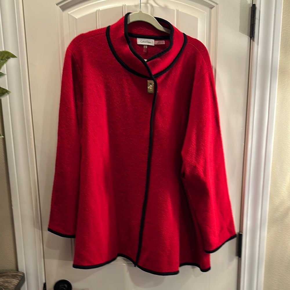 Calvin Klein Red and Black Women's Top
